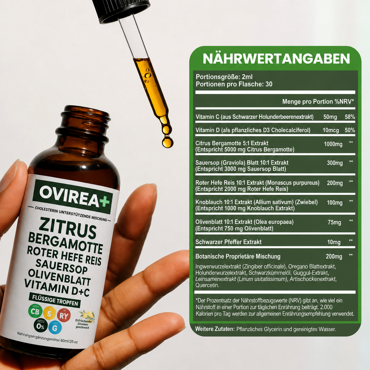 Oviera Natürliche Cholesterin-Reinigung mit rotem Hefereis