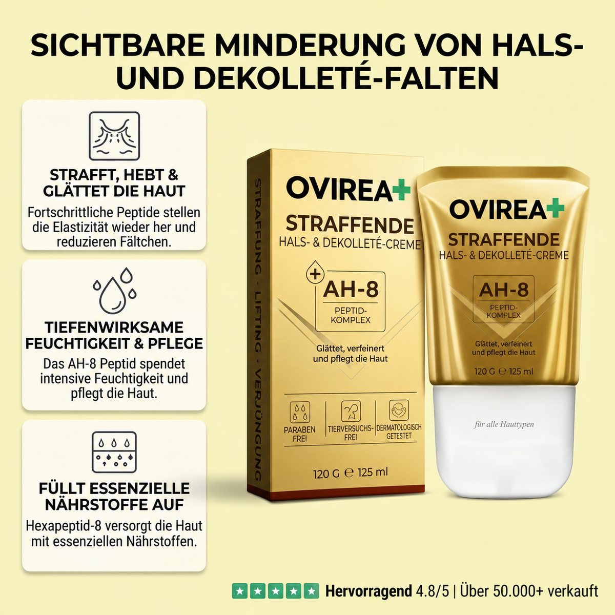 Hautstraffende Halscreme