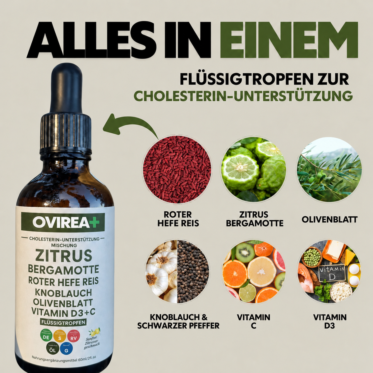 Oviera Natürliche Cholesterin-Reinigung mit rotem Hefereis