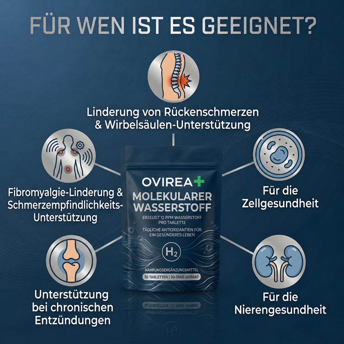 Wasserstofftabletten – 30-Tage-Vorrat | Neue & verbesserte Variante
